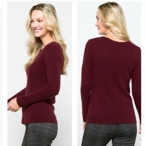41 Hawthorn 100% Cashmere Burgundy Crewneck Sweater Size Medium